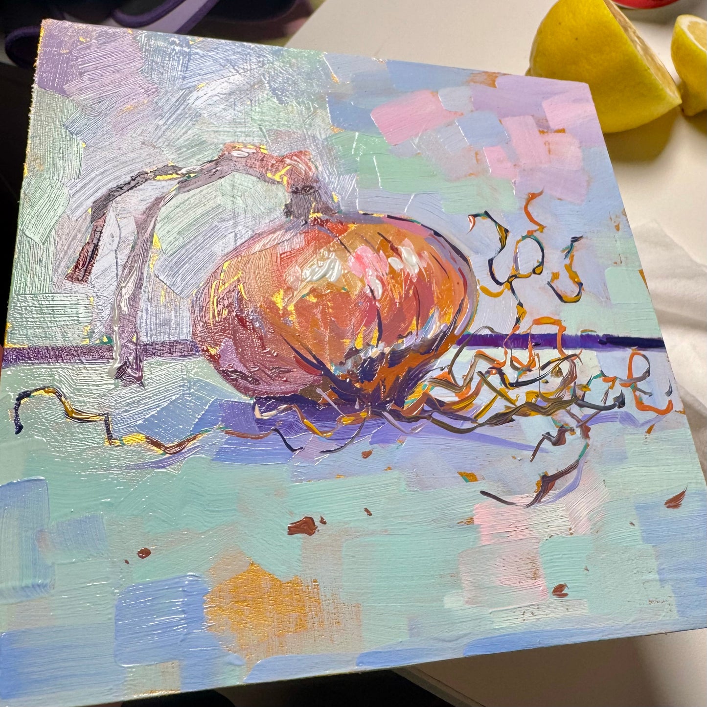 Golden onion - Original Oil Painting