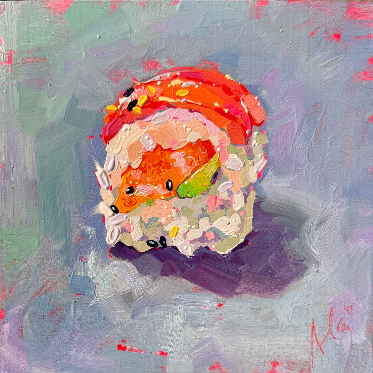 Salmon roll - Original Oil Painting
