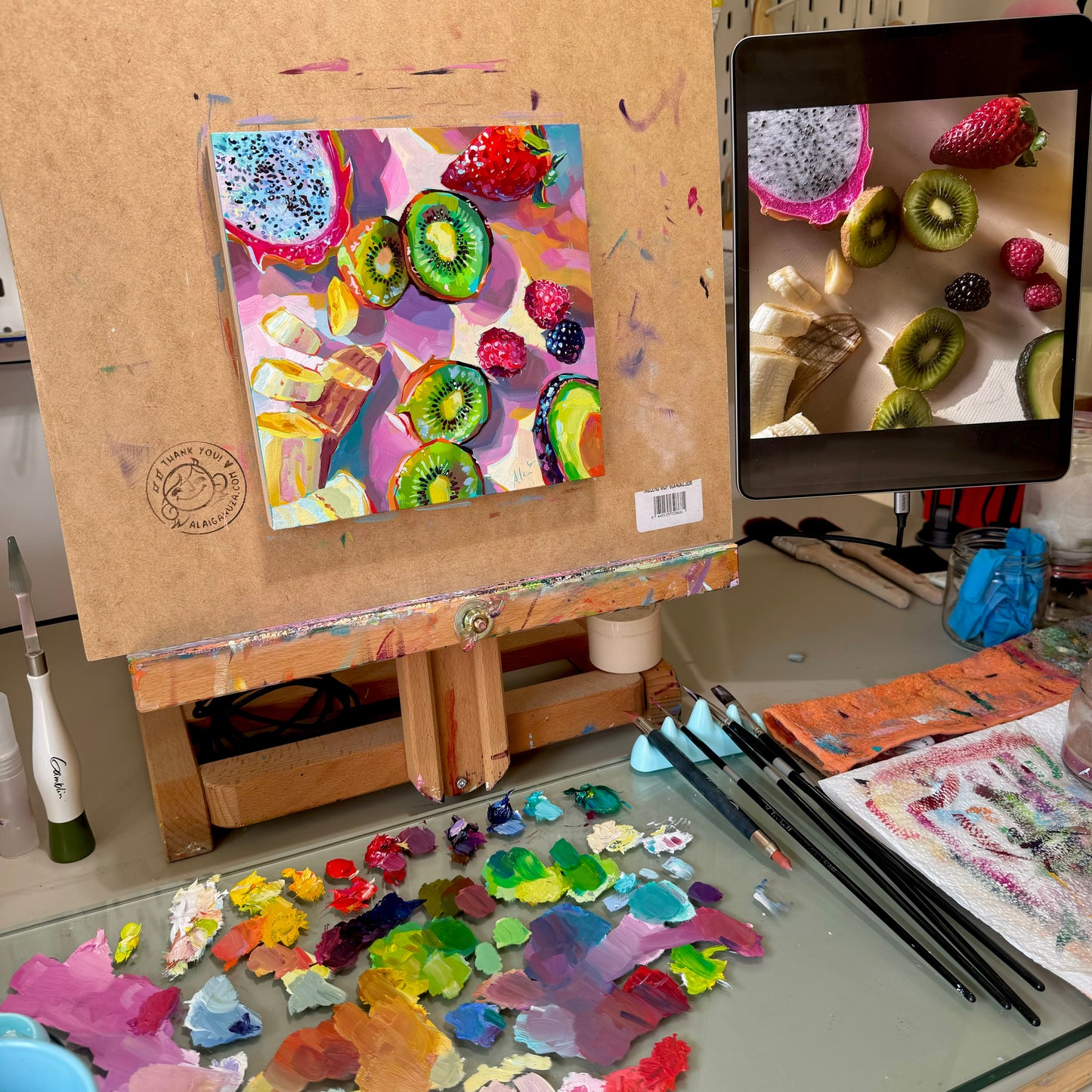 Frutas - Pintura al óleo original