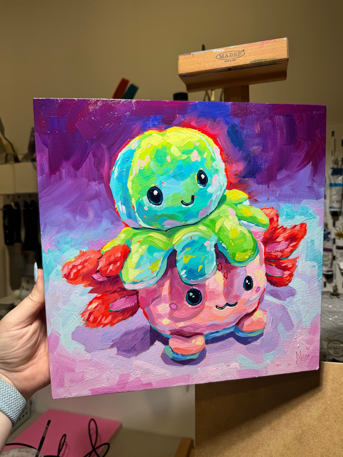 Water friends - Original Oil Painting