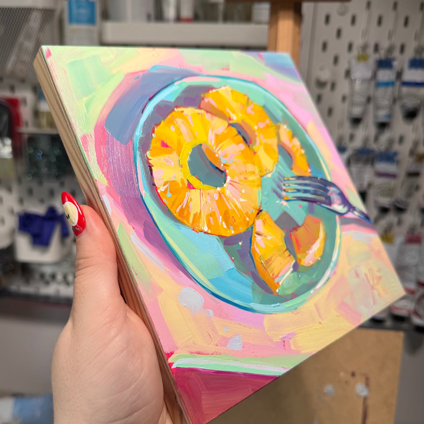 Pineapple slices - Original Oil Painting
