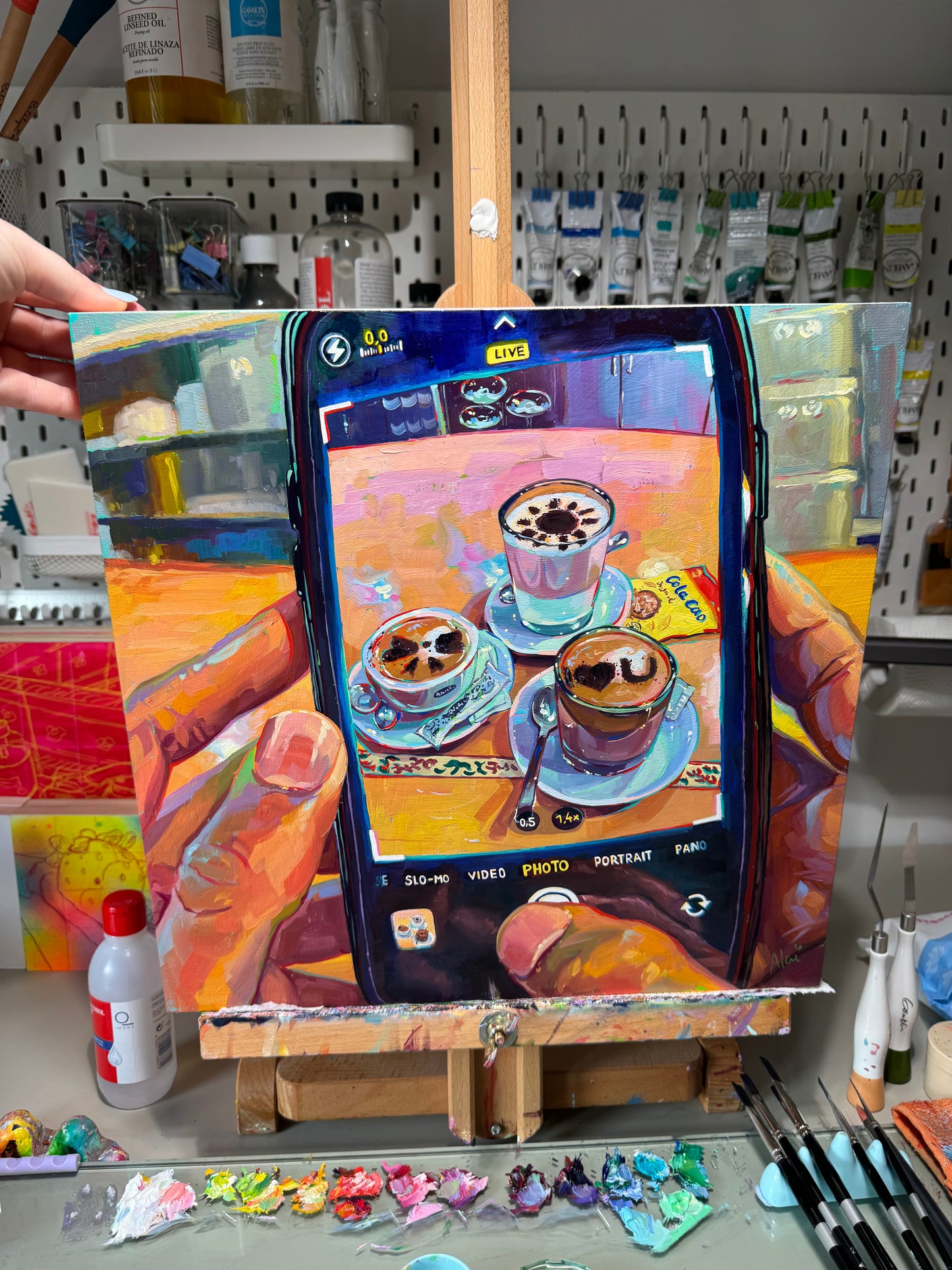 Coffee photo POV - Original Oil Painting