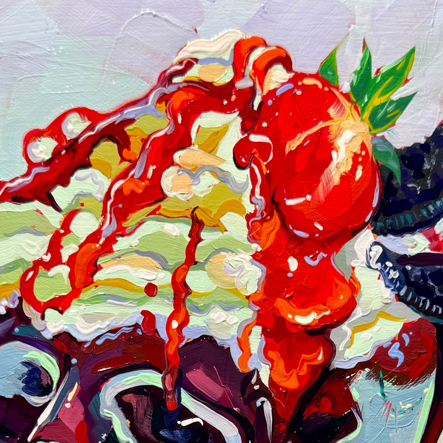 Postre dulce - Pintura al óleo original