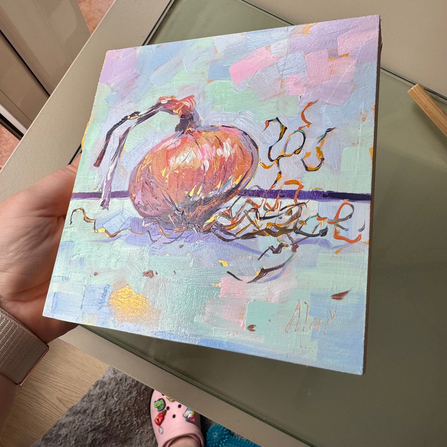 Golden onion - Original Oil Painting