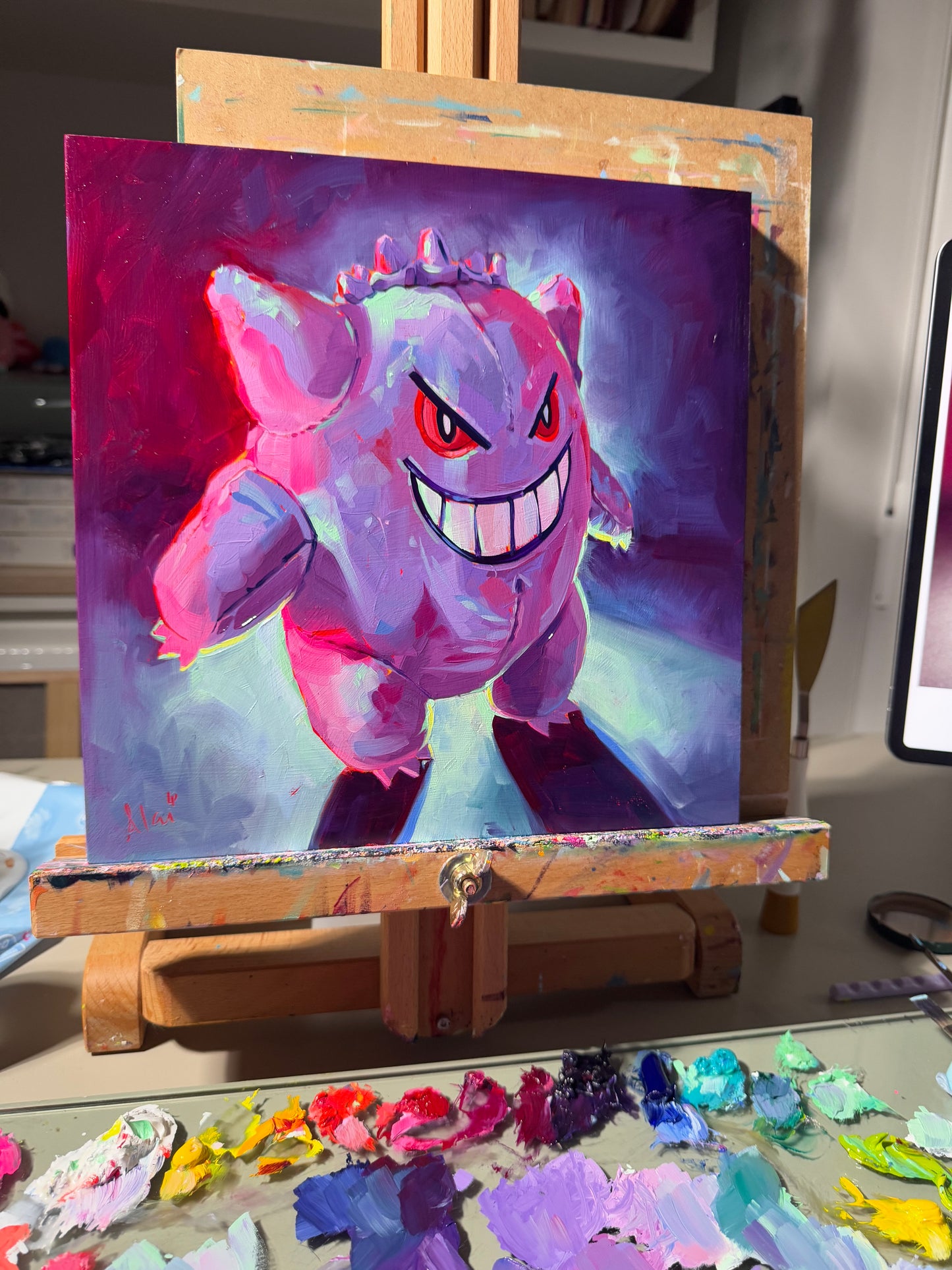 Gengar - Pintura al óleo original