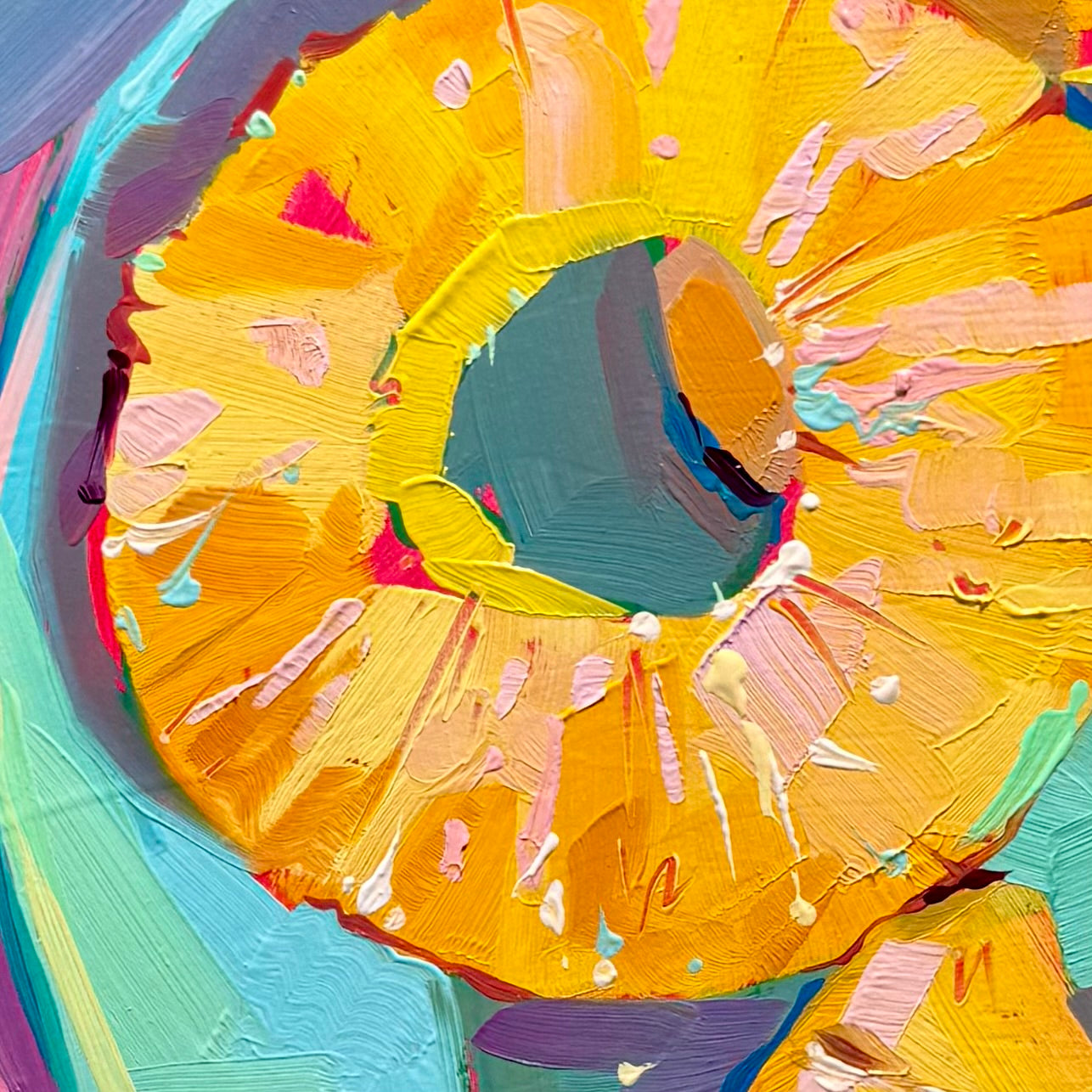 Pineapple slices - Original Oil Painting