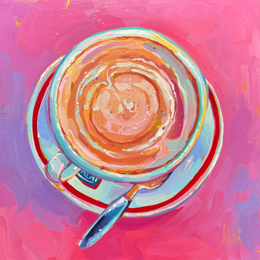 Pink cappuccino- Original Oil Painting