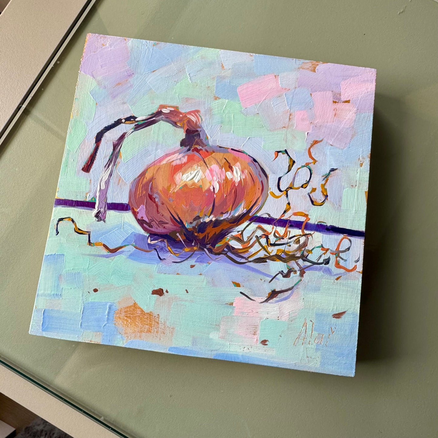 Golden onion - Original Oil Painting