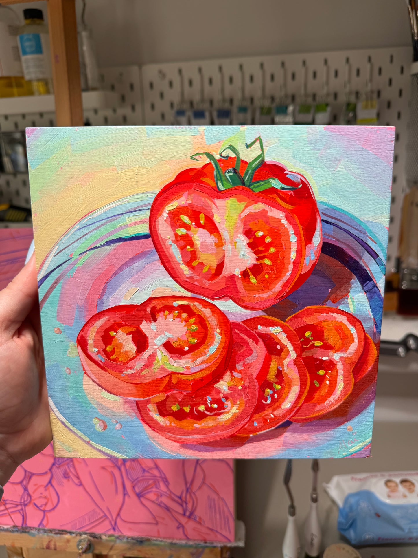 Tomato slices - Original Oil Painting