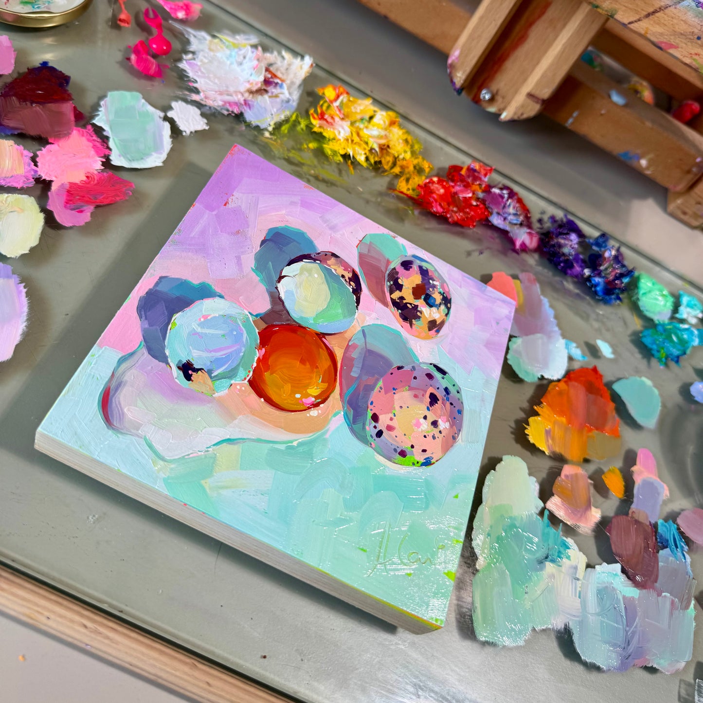 Quail Eggs - Original Oil Painting - Delicate Still Life