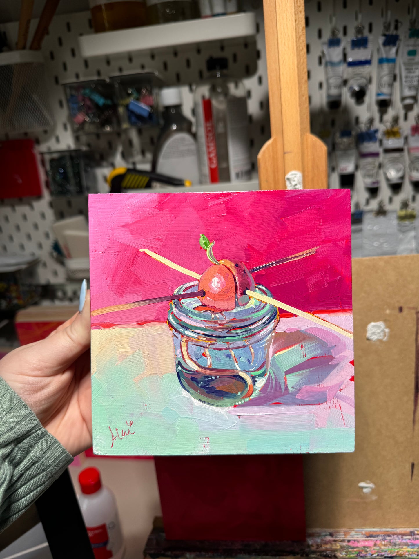 Semilla de aguacate - Pintura al óleo original