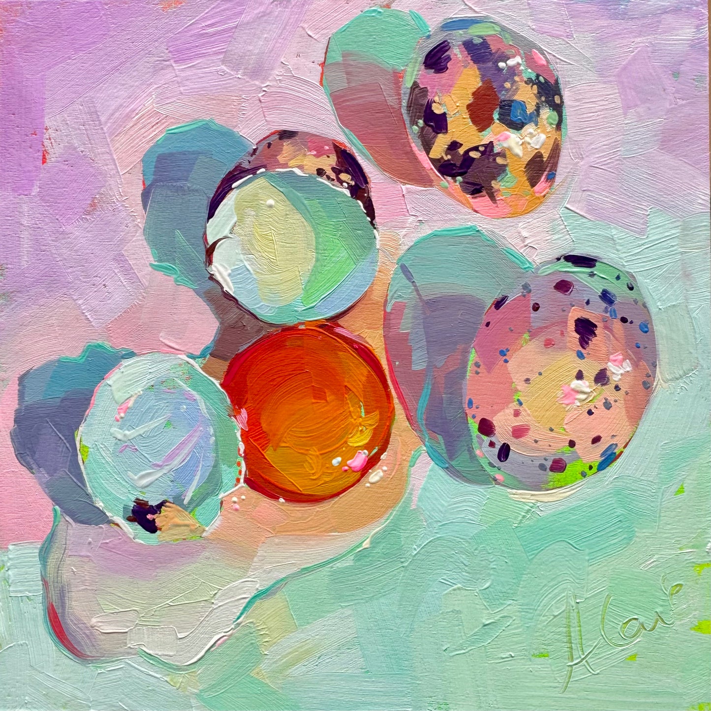 Quail eggs - Original Oil Painting