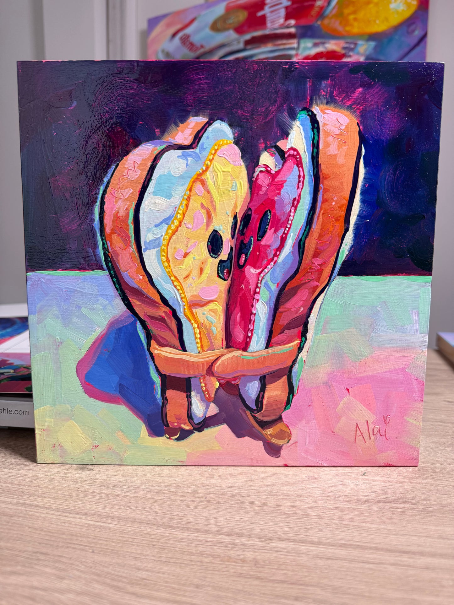 Abrazo de PBJ - Pintura al óleo original