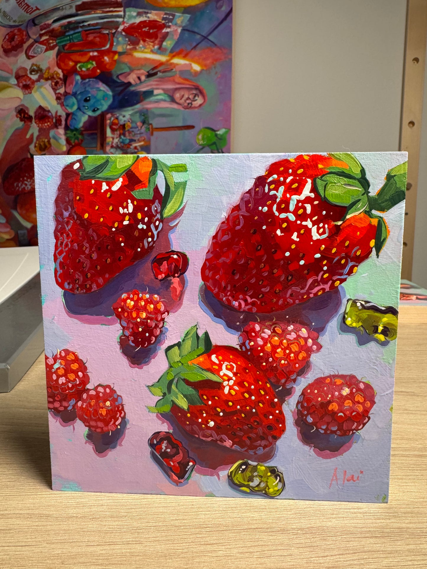 Red berries - Original Oil Painting