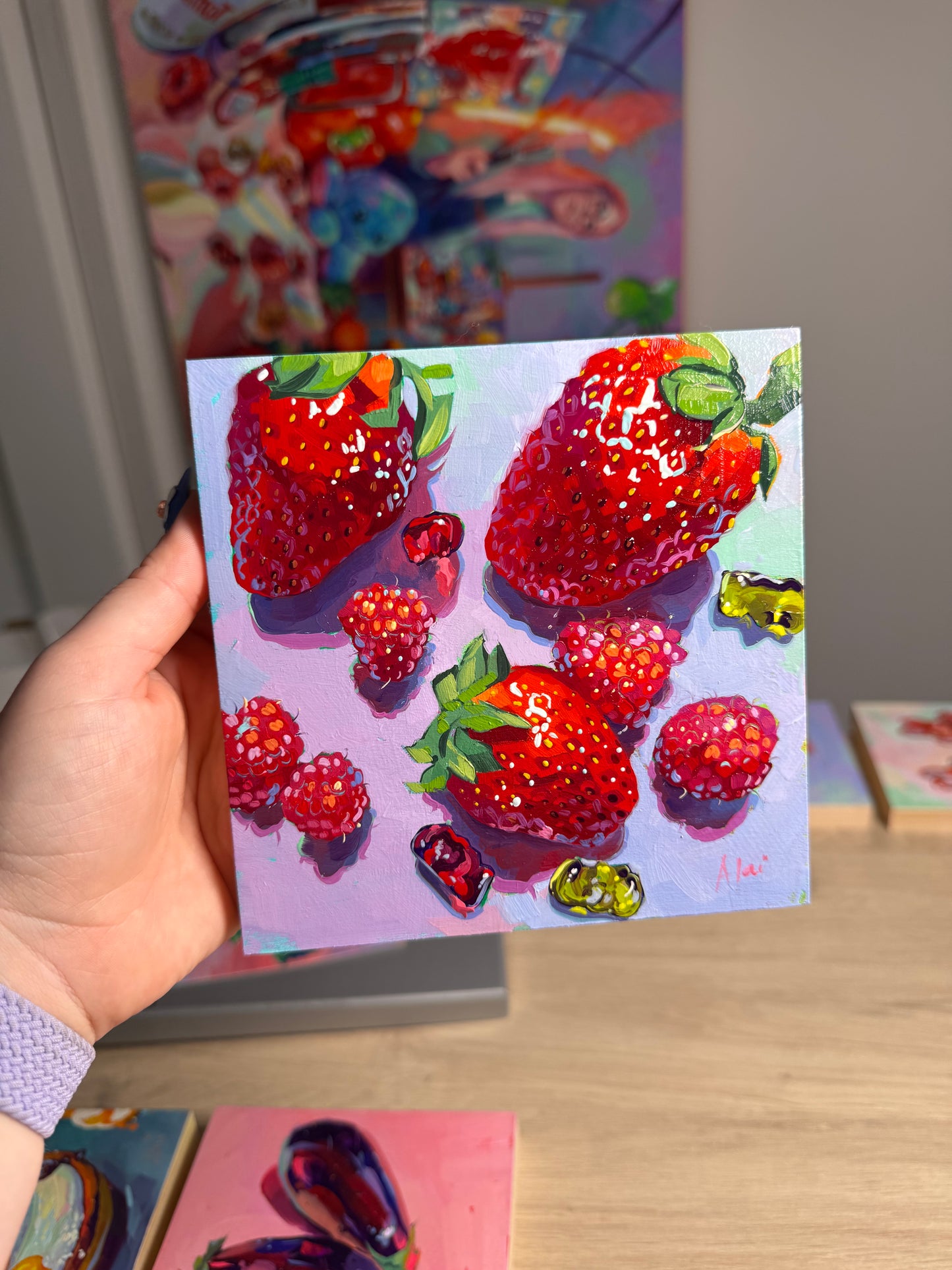 Red berries - Original Oil Painting
