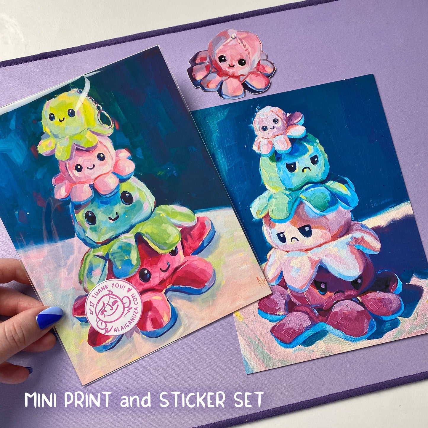 Tower of Octopus - Mini Print and Sticker Set