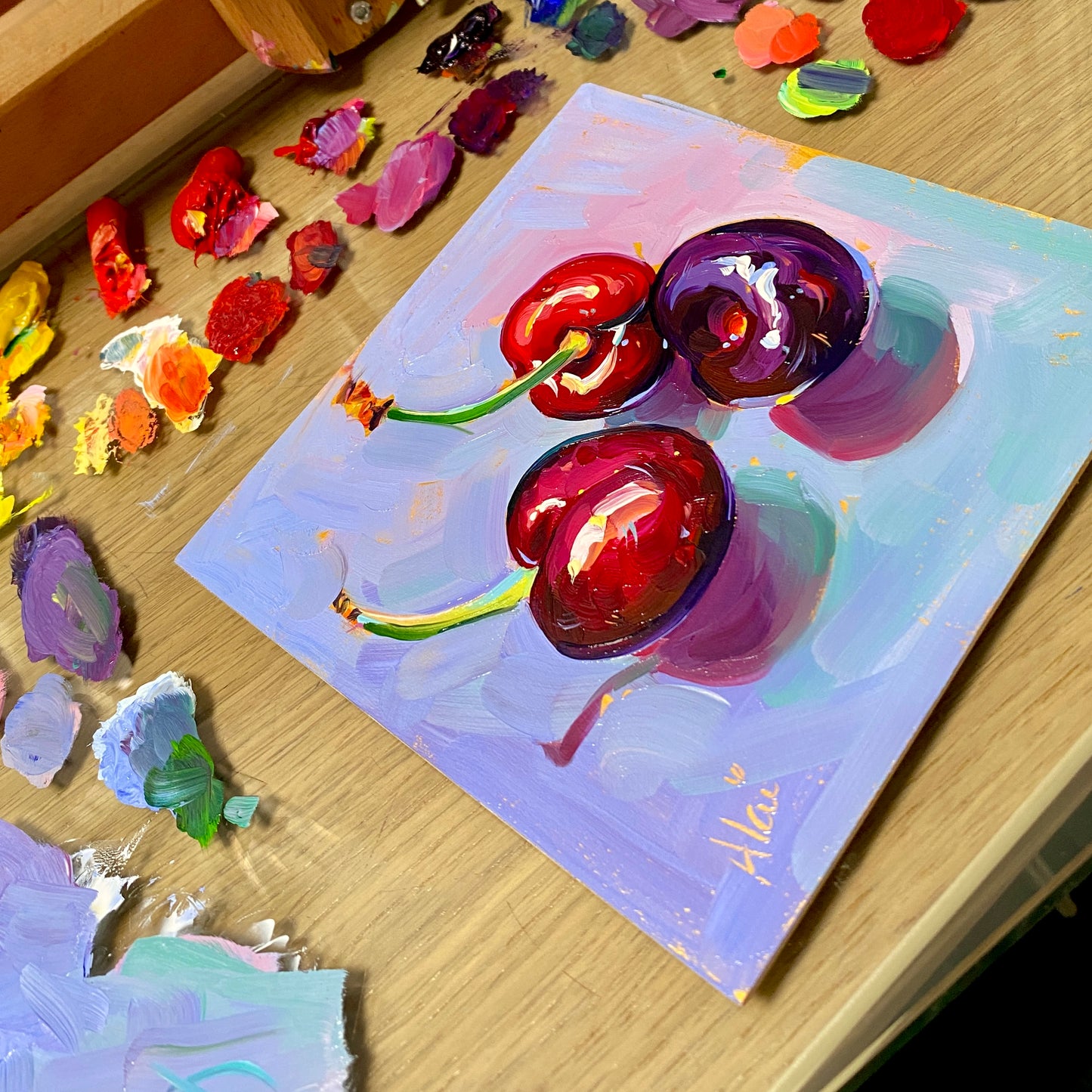 Sexy cherries II - Original Oil Painting