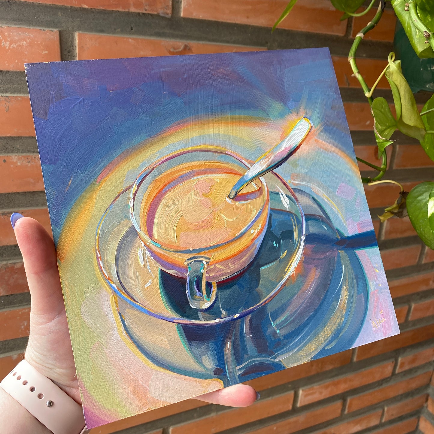 Shiny coffee - Original Oil Painting