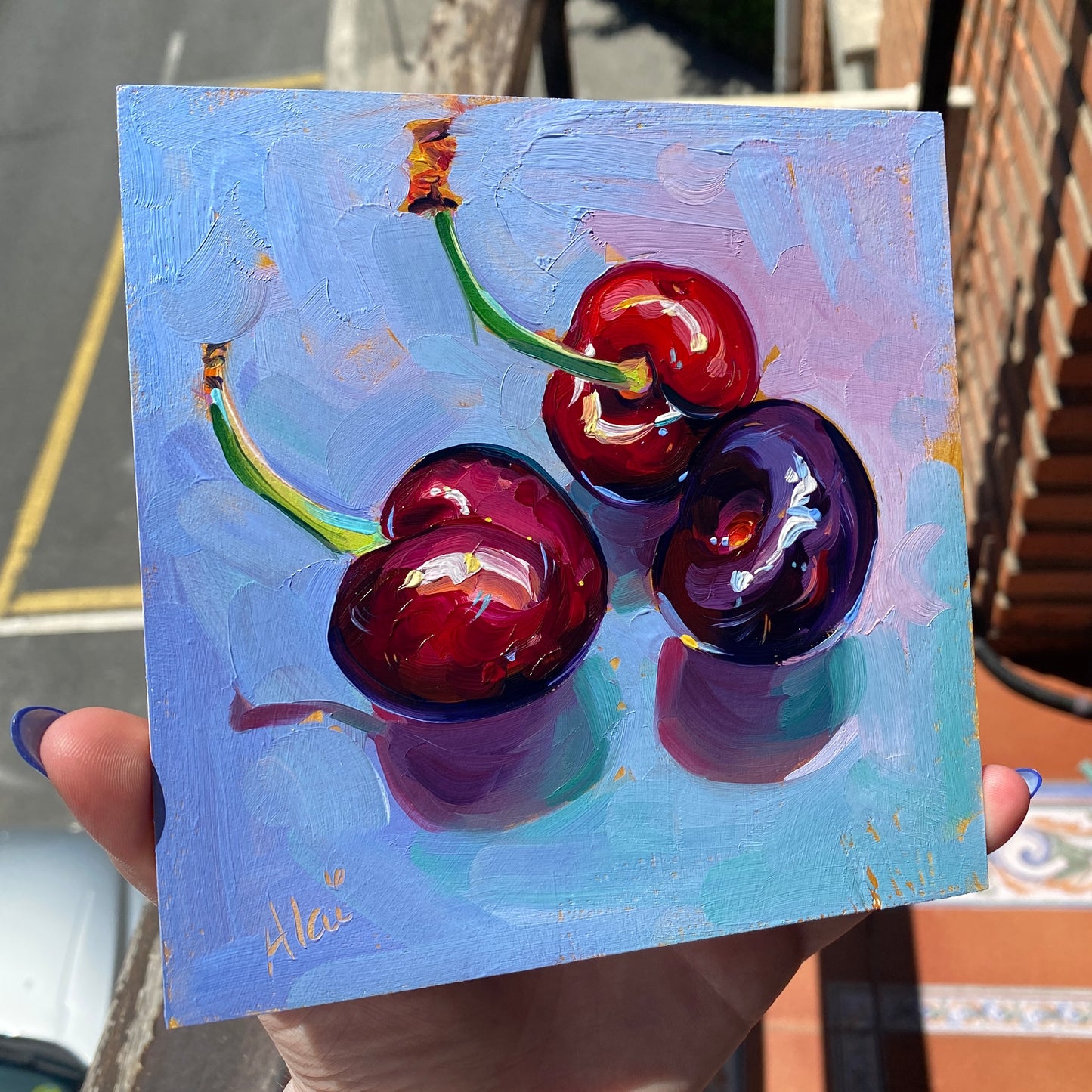 Sexy cherries II - Original Oil Painting