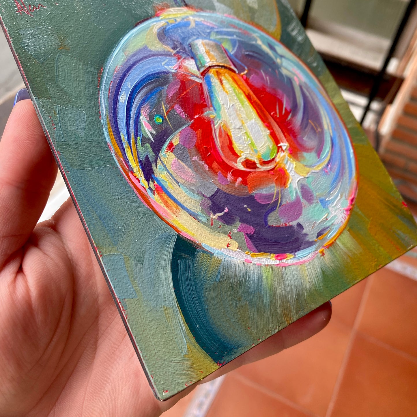 Bubble lightbulb - Original Oil Painting