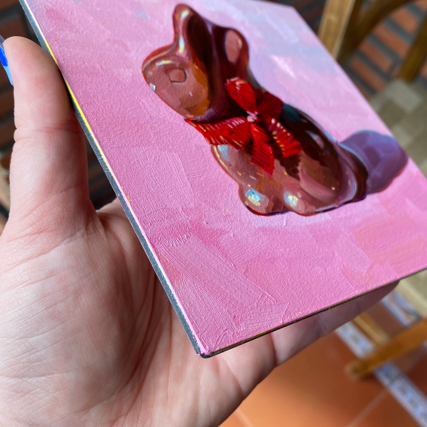 Chocolate bunny - Original Oil Painting