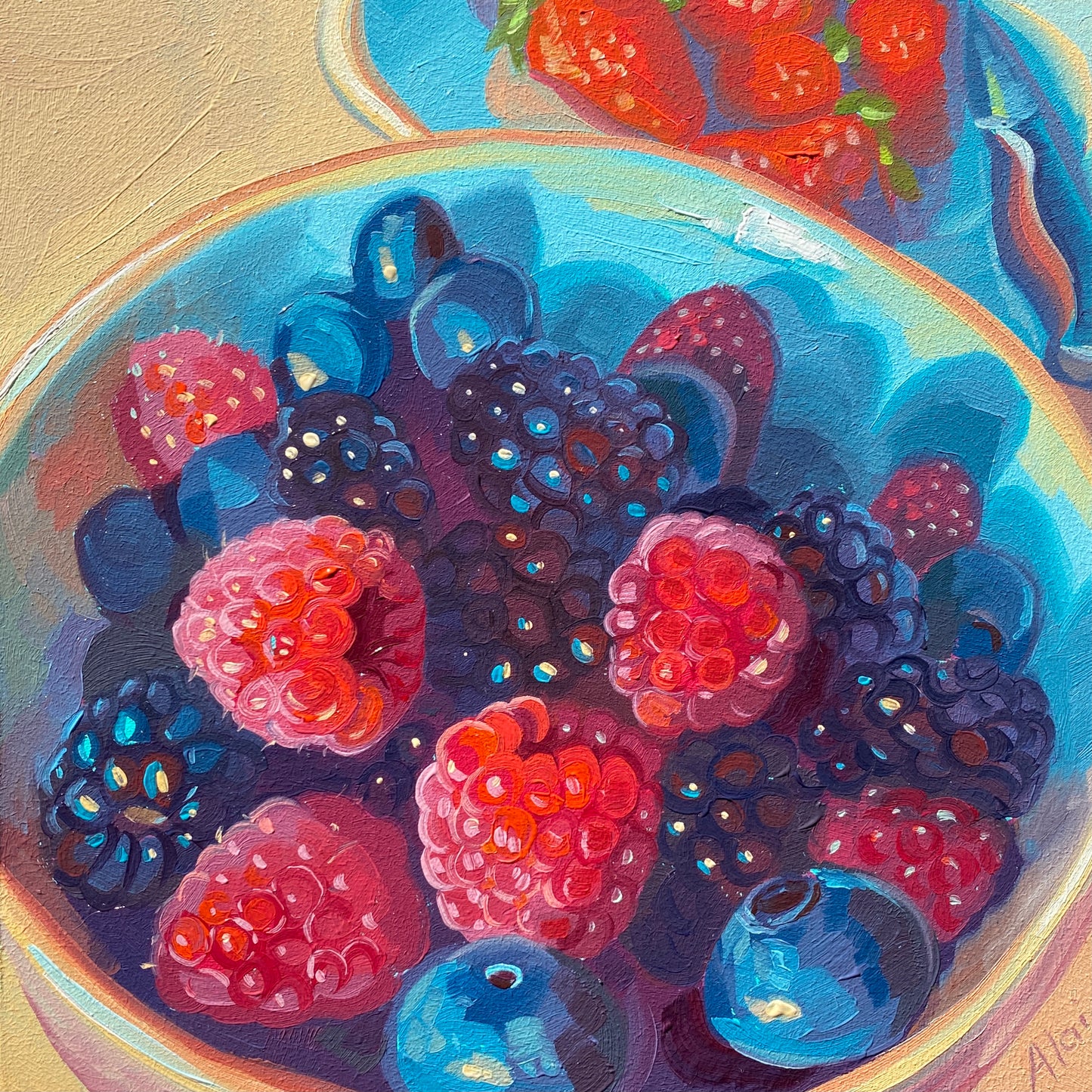 Berry bowl - Oil painting Print
