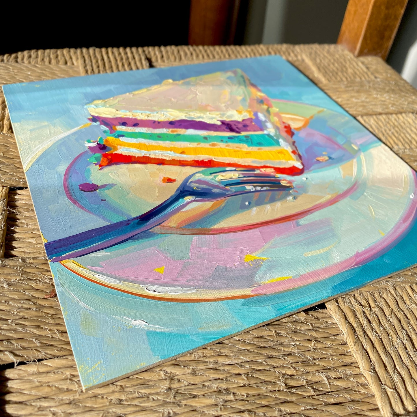 Rainbow cake - Pintura Original al Óleo