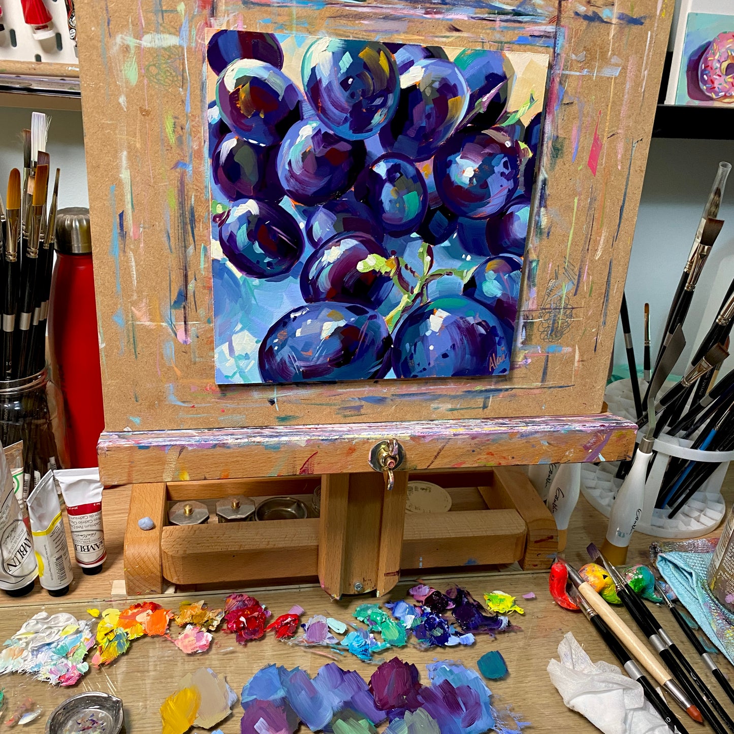 Uvas - Pintura al óleo original