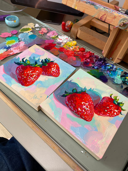 Strawberry pair II - Original Oil Painting