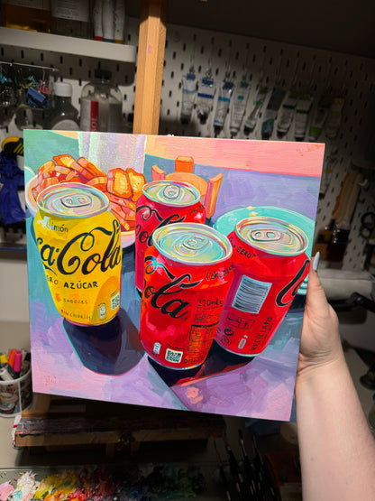 Coca Cola Cans - Original Oil Painting