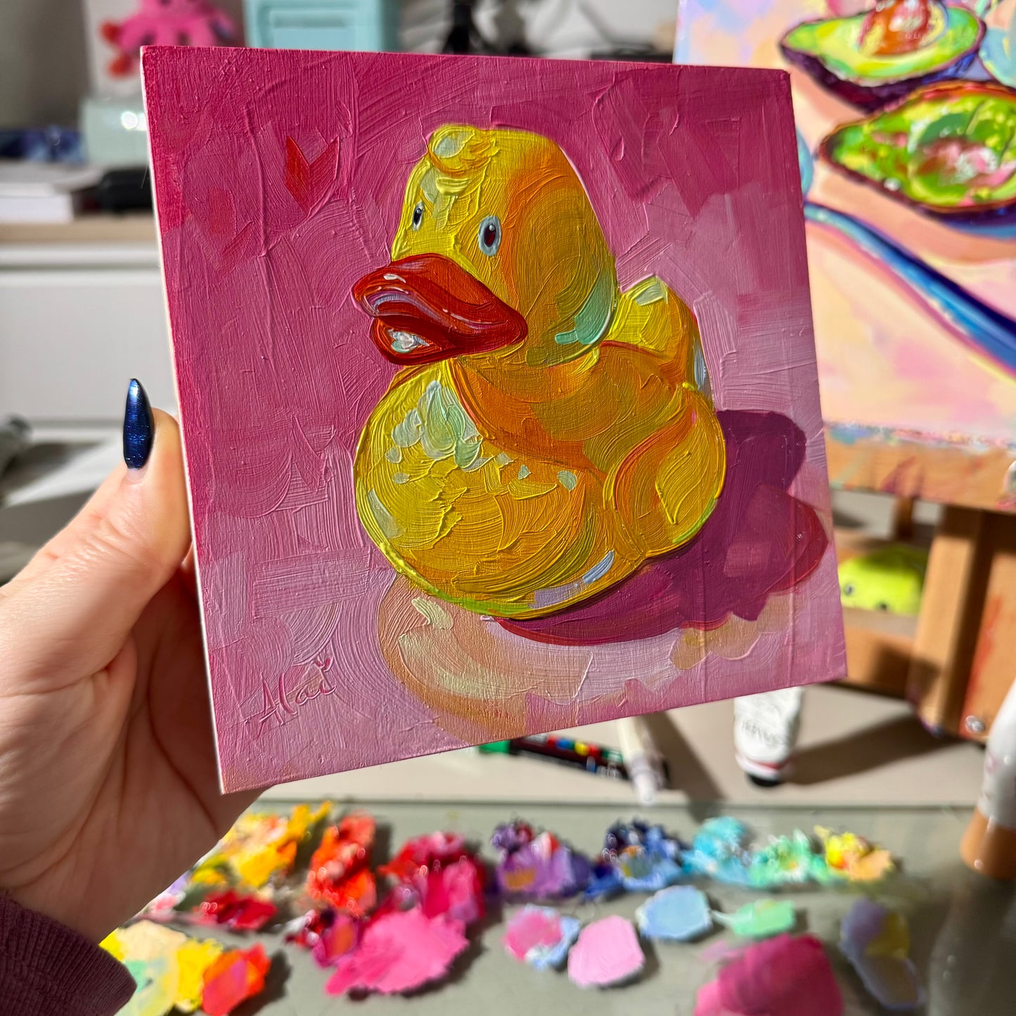 Rubber duck - Original Oil Painting