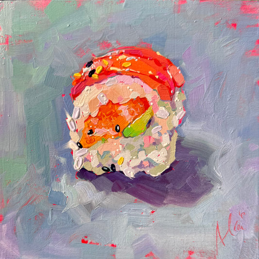 Salmon roll - Original Oil Painting
