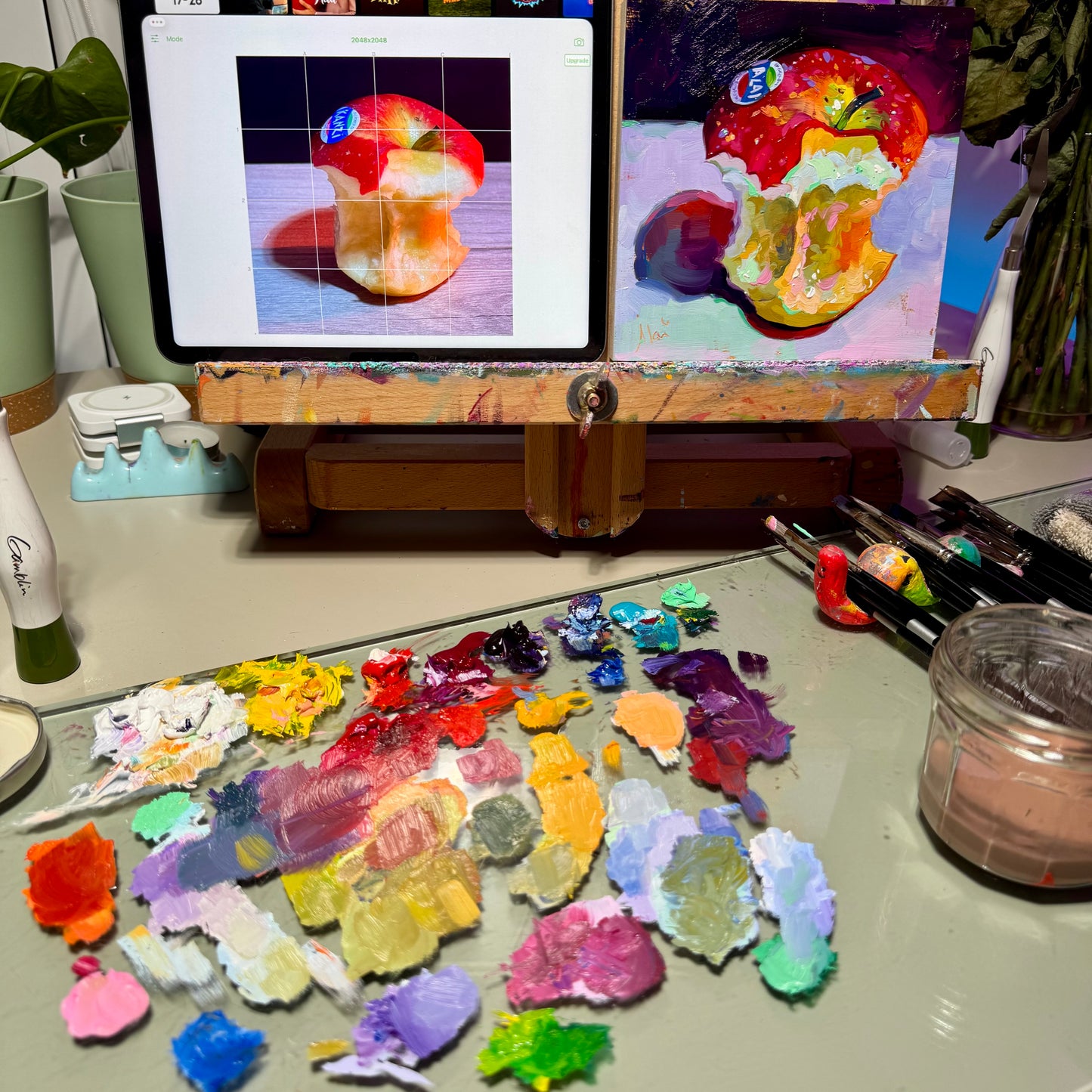 Bitten apple - Original Oil Painting