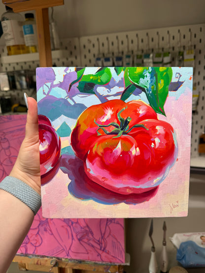 Tomato in the shadows - Original Oil Painting