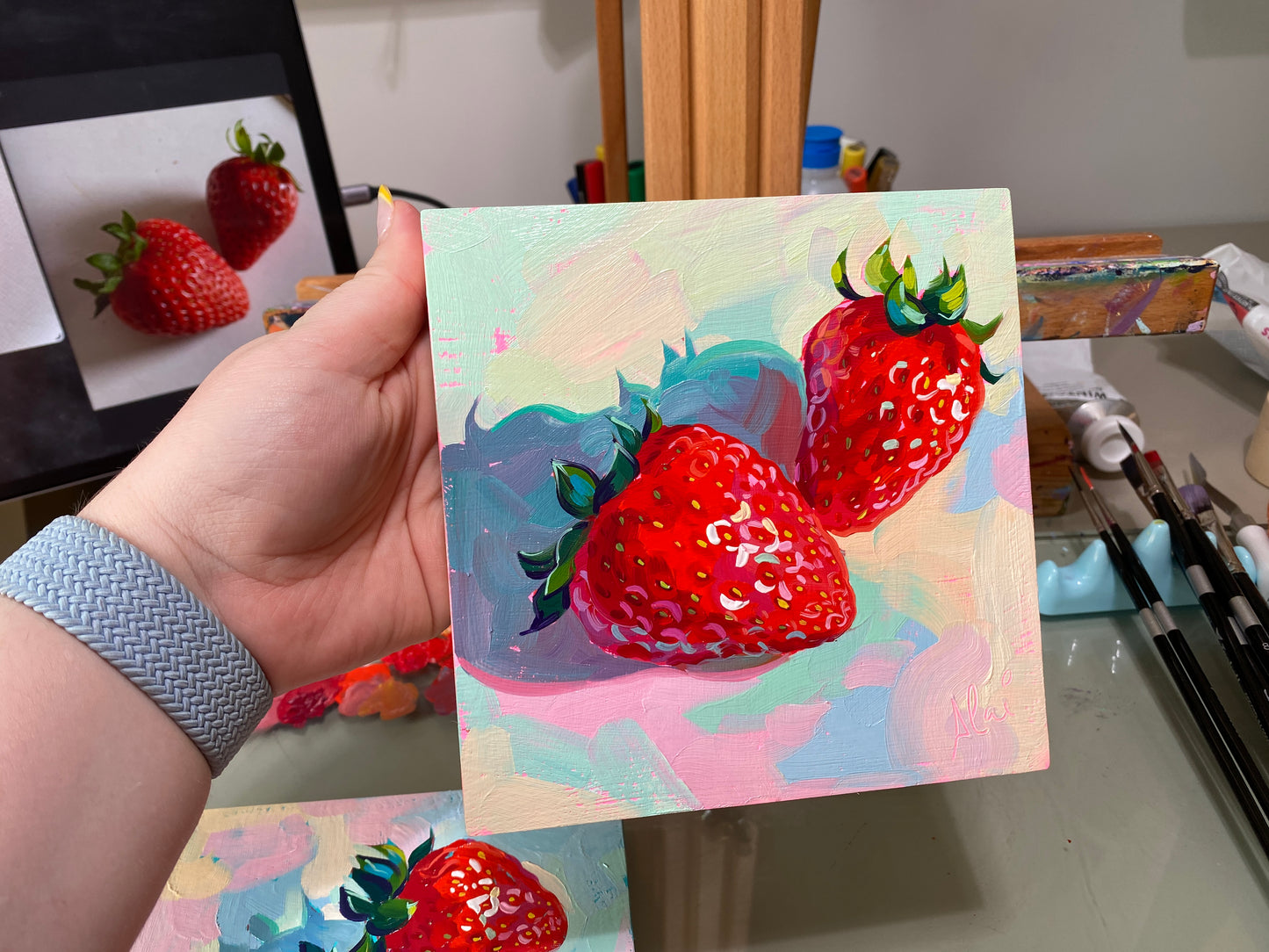 Strawberry pair II - Original Oil Painting