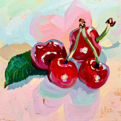 Small cherries - Original Oil Painting