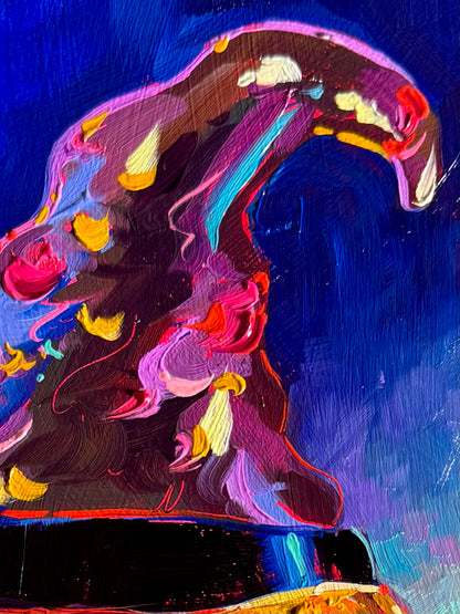 Pumpkin treat jar - Original Oil Painting