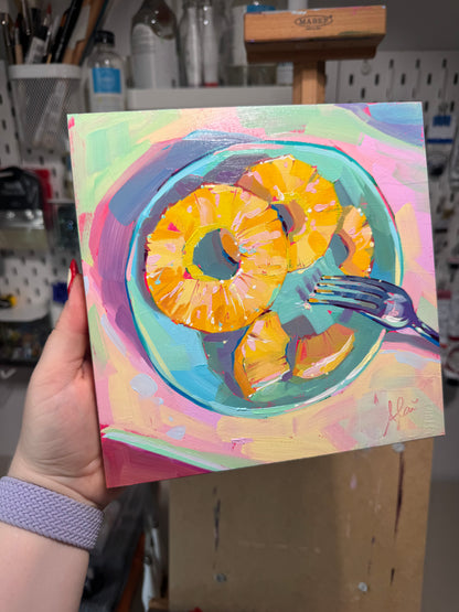 Pineapple slices - Original Oil Painting