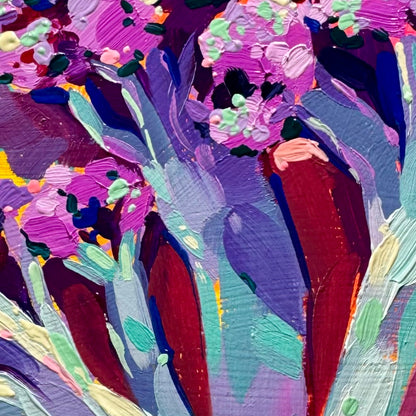 Purple Cauliflower - Original Oil Painting - Vibrant Vegetable Art - 6x6 inches