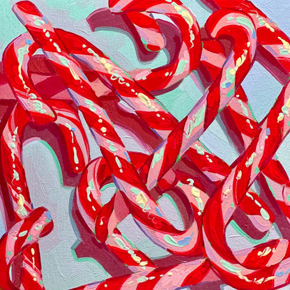 Candy cane mesh - Original Oil Painting