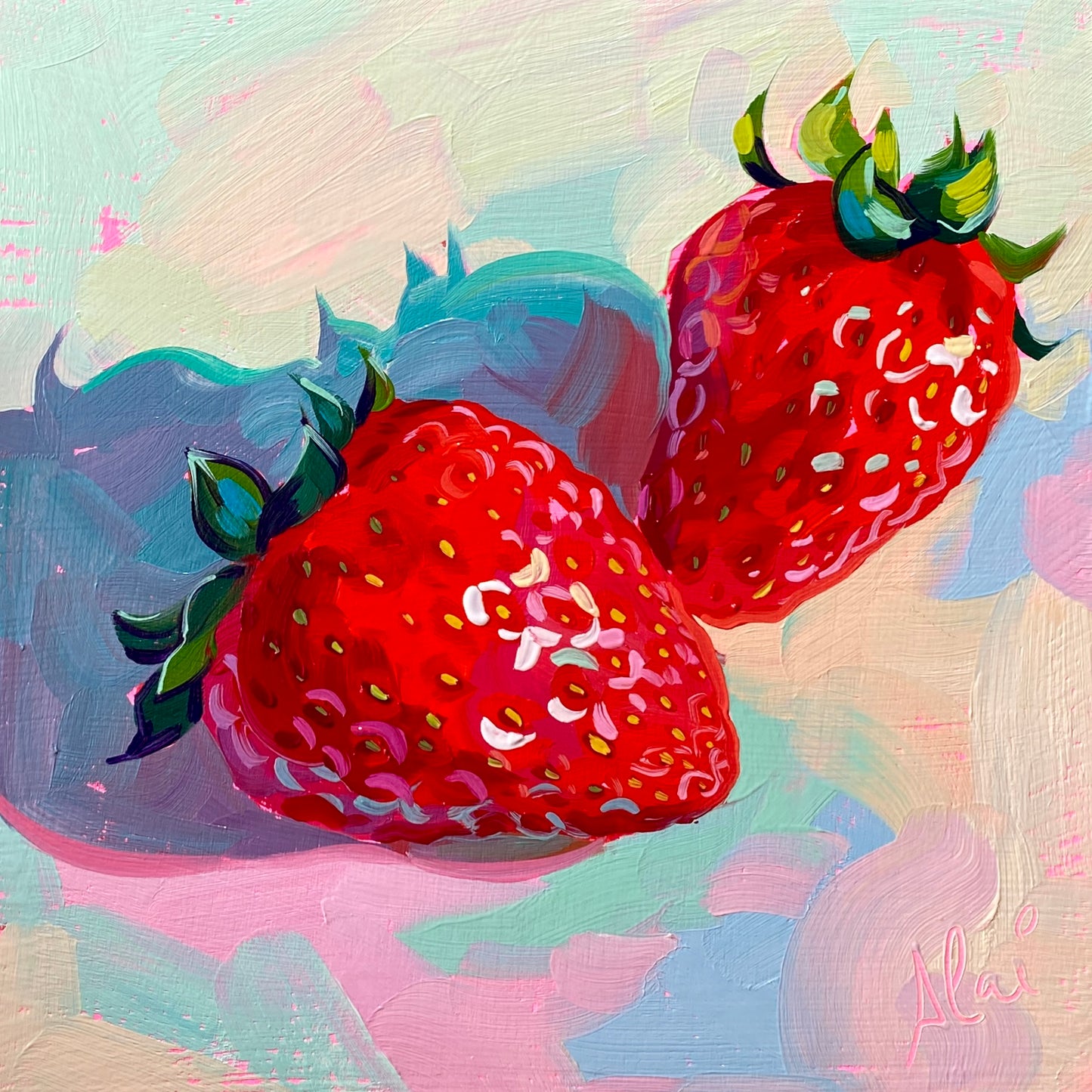 Strawberry pair II - Original Oil Painting