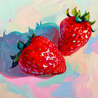 Strawberry pair II - Original Oil Painting