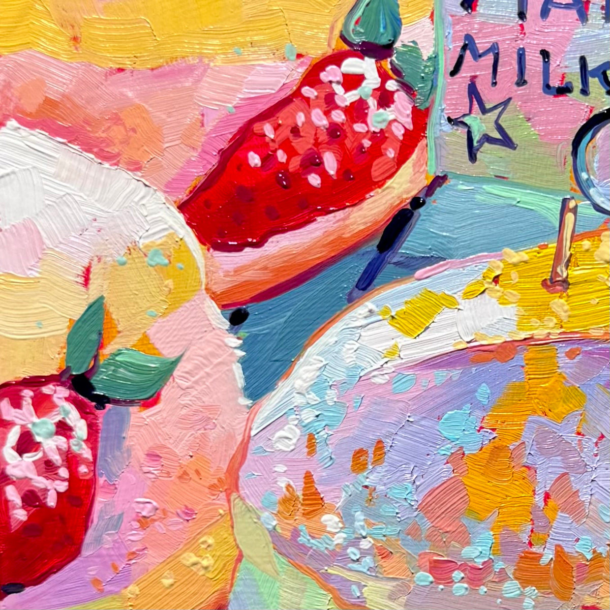 Mango milk bun - Original Oil Painting