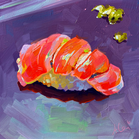 Nigiri de salmón - Pintura al óleo original