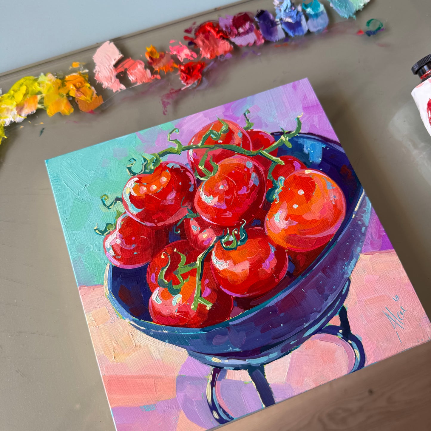 Tomato bowl - Original Oil Painting