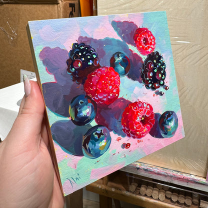 Neon berries - Original Oil Painting