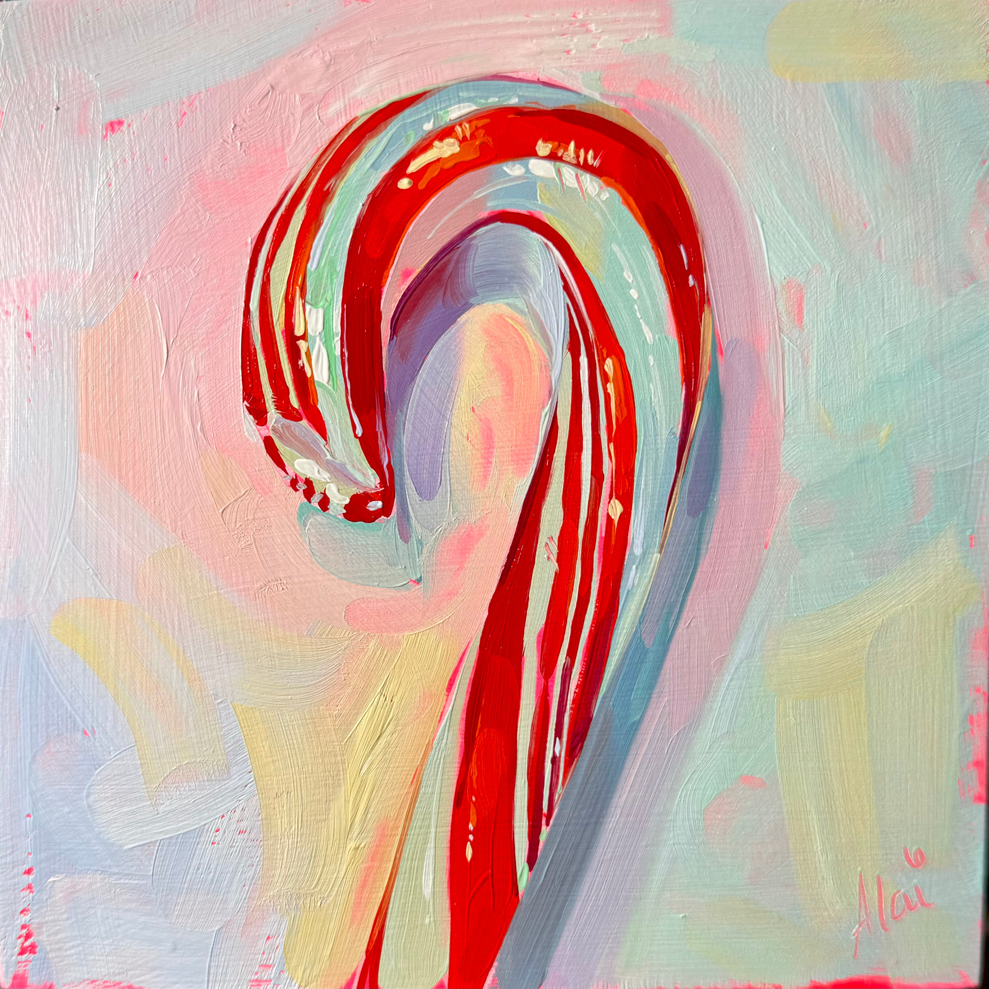 Neon candy cane - Original Oil Painting – AlaiGanuza