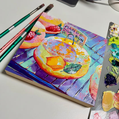 Mango milk bun - Original Oil Painting