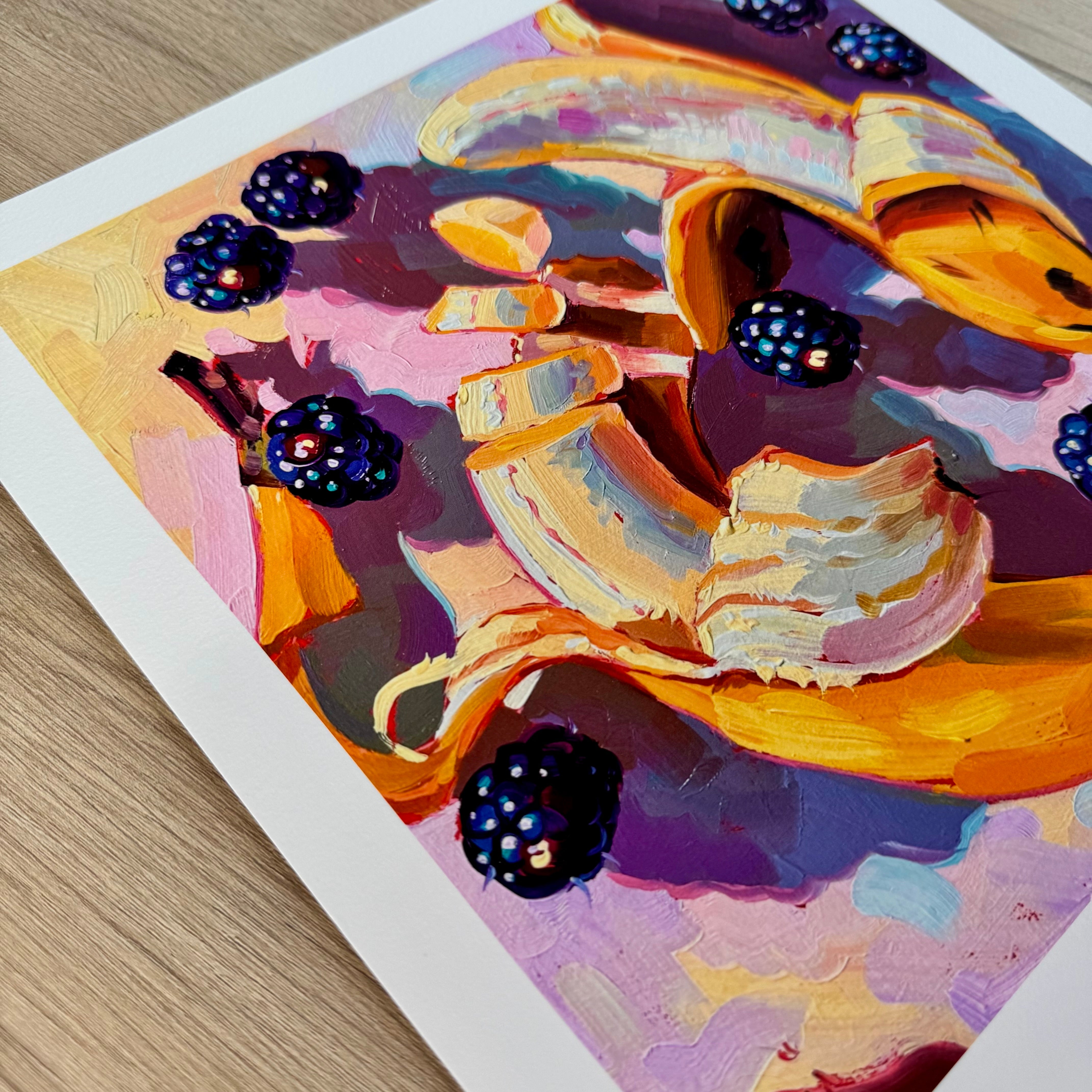 Bananas and Blackberries Print | Yellow & Black Art | Alai Ganuza