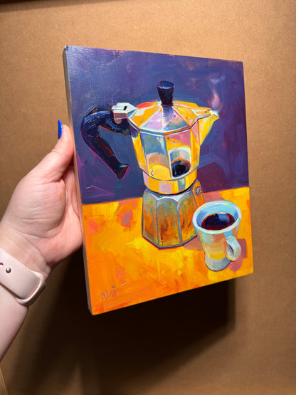 Mocha pot - Original Oil Painting